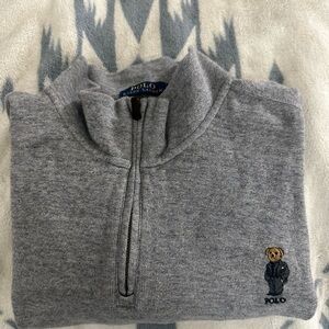 Polo by Ralph Lauren Light Gray Zip-Up Sweater
